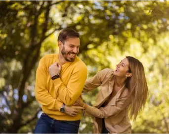 a happy couple after therapy with dr. nicole parker