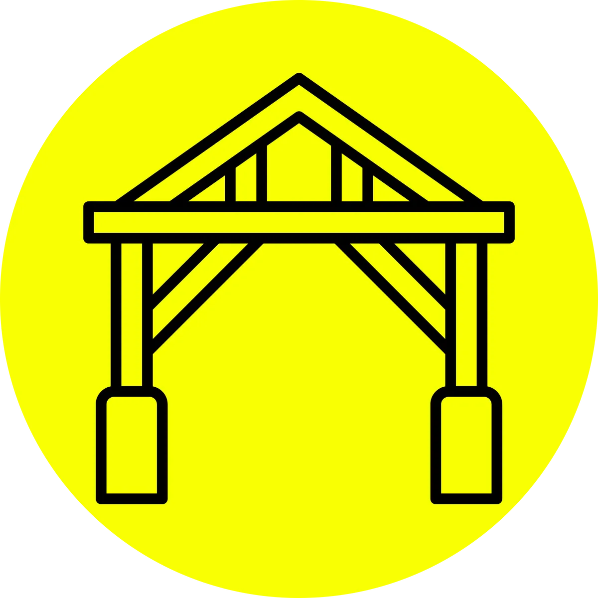Open-sided pavilion frame icon