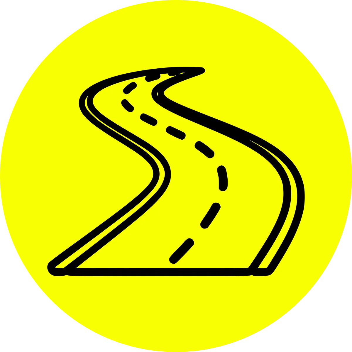 Curving access road icon