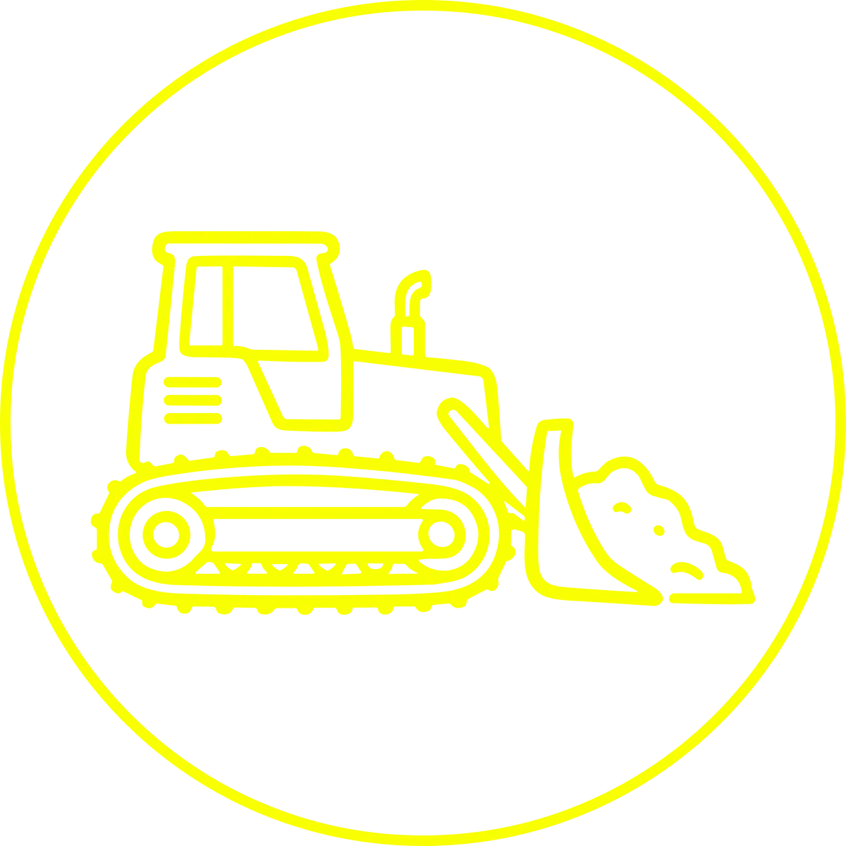 Bulldozer clearing soil icon