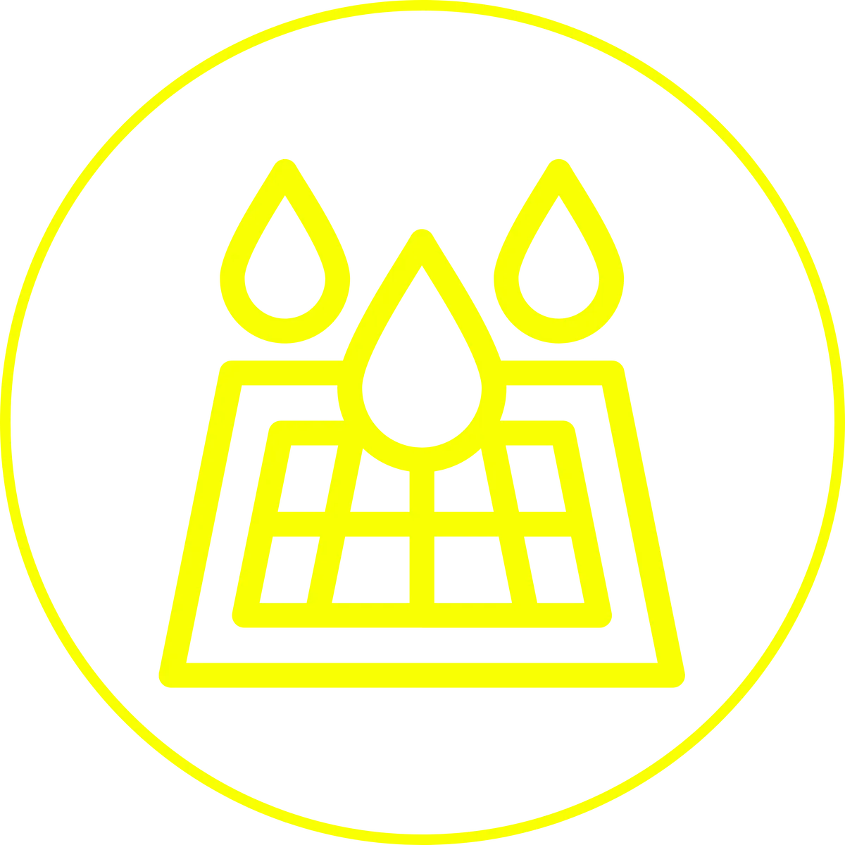 Water draining through a grate icon