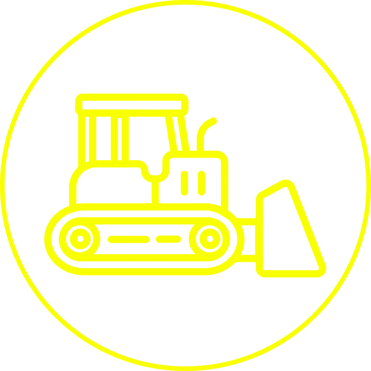 Bulldozer for land grading icon