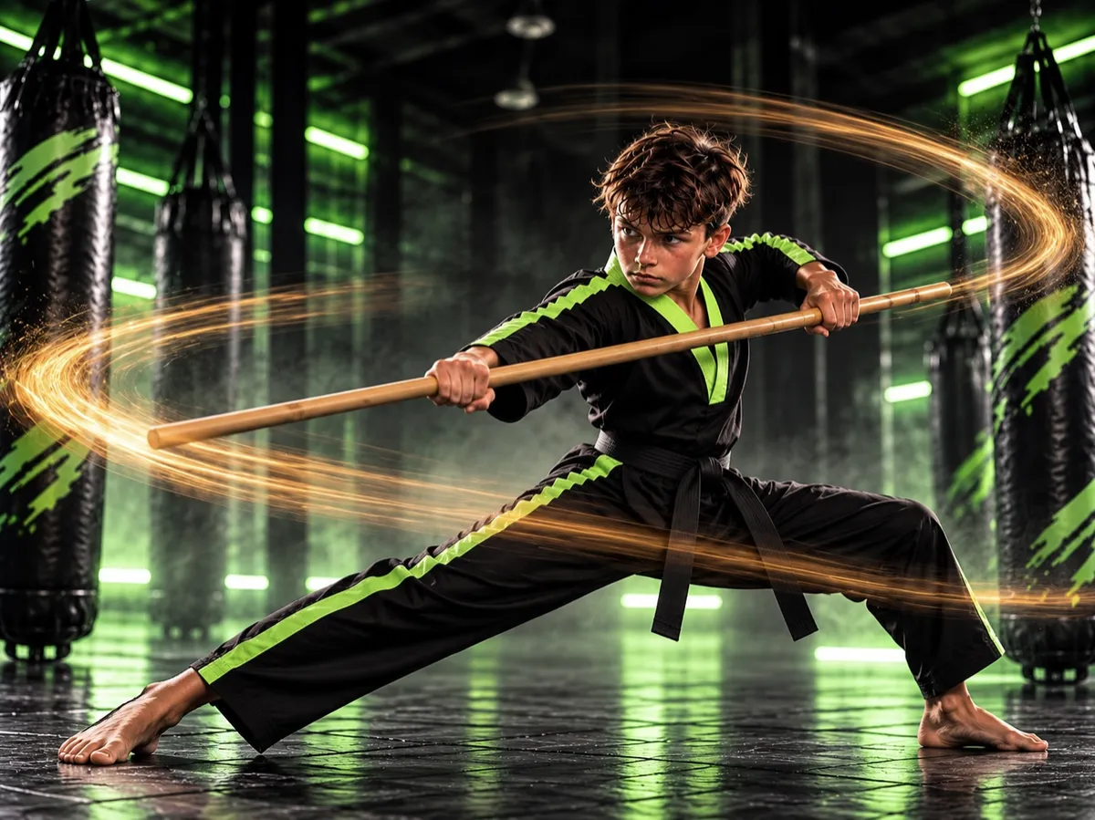 Traditional martial arts iron body conditioning silhouette