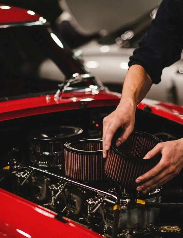 Automotive engine and components representing parts sourcing experience