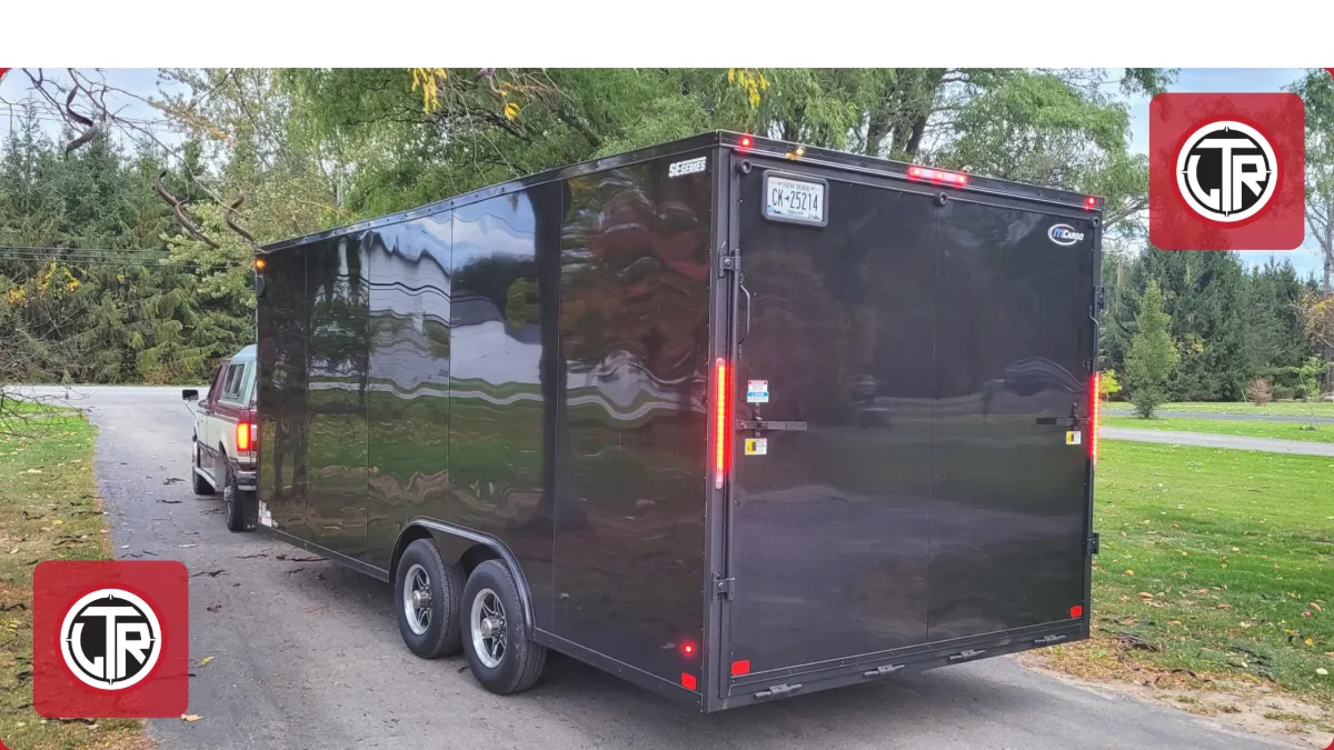 Enclosed car hauler trailer for protected vehicle transport rental at Lakeside Trailer Rentals in Webster, New York