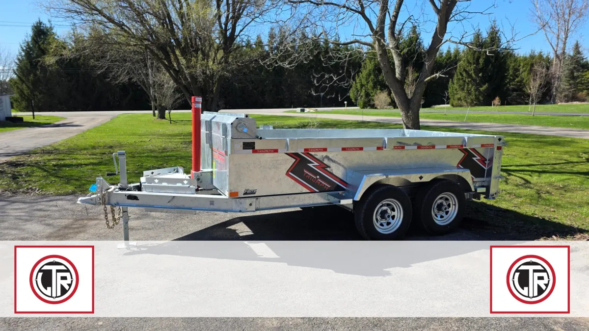 Multiple dump trailer sizes available for rent at Lakeside Trailer Rentals in Webster and the Rochester, New York area