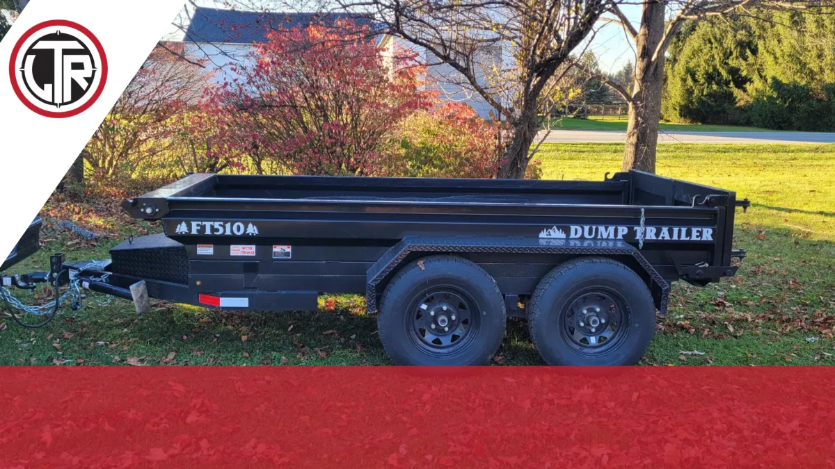 Hydraulic dump trailer for efficient yard cleanup time savings rental at Lakeside Trailer Rentals in Webster, New York