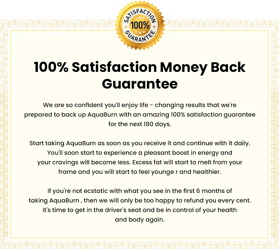 AquaBurn Back Guarantee