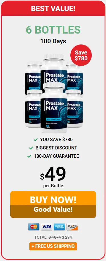 Prostate Max 6 bottle