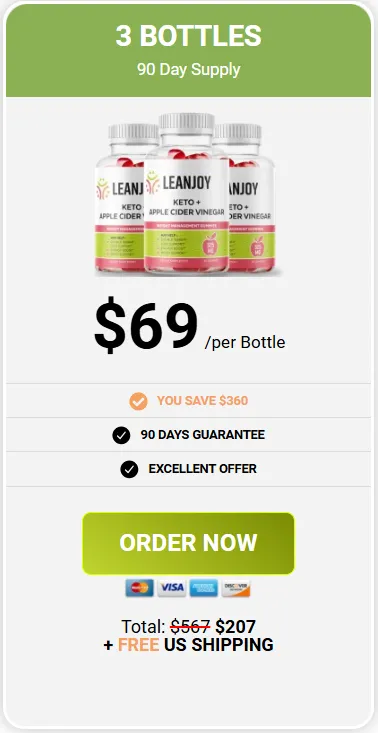 LEANJOY Gummies 3 bottle