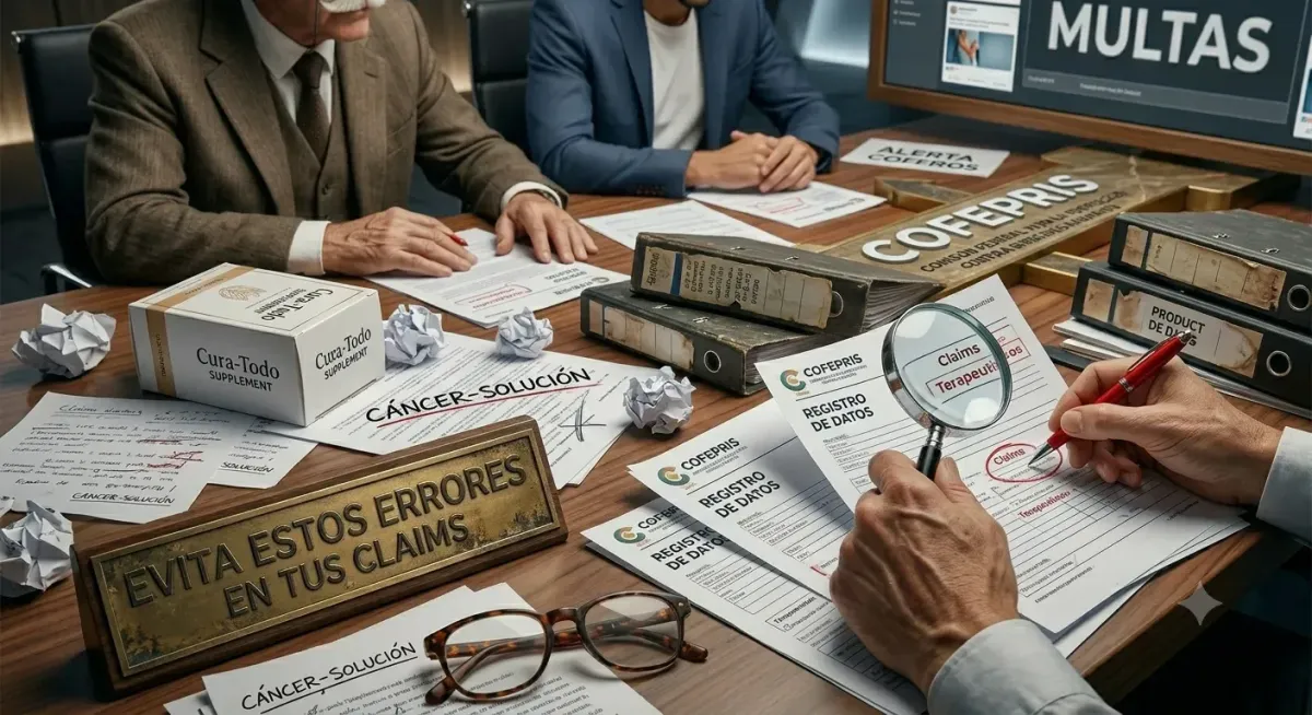 Aviso de publicidad COFEPRIS: Fotografía de un gran error que se comete al tramitar el aviso de publicidad y es incluir claims