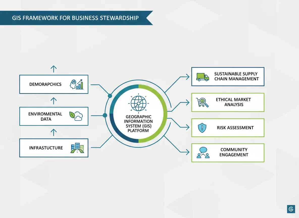 Diagram of the GIS Business Stewardship Framework showing the coordination of Exit Strategy, Executive Retention, Risk Mitigation, and Wealth Diversification for Tucson business owners.