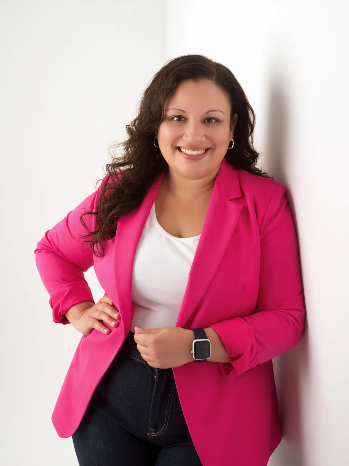 Confident female business consultant mapping strategic digital growth