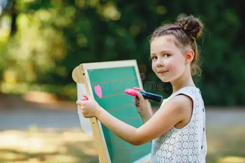 Kids moving with the teacher on a large screen TV