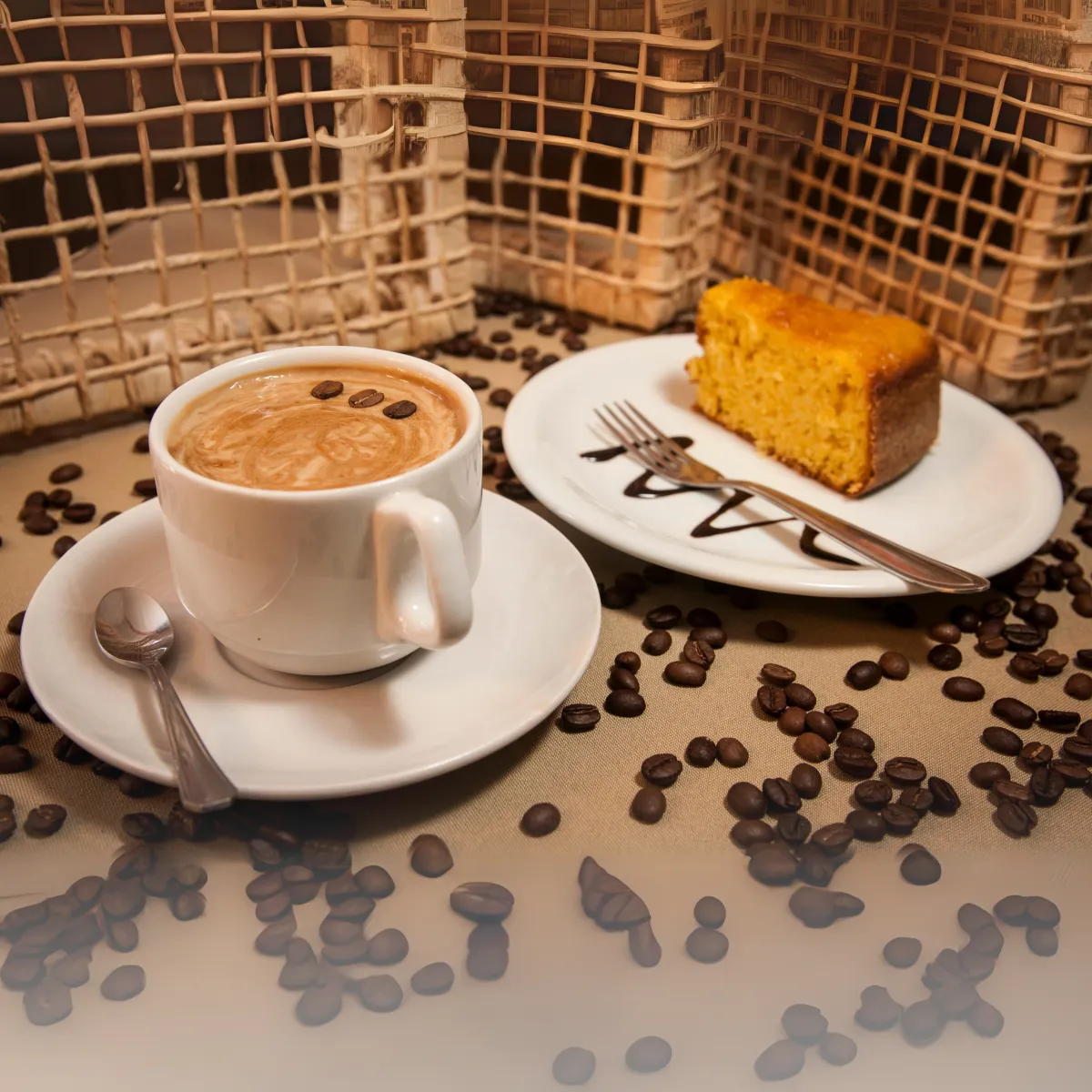 Plates of food are served in a restaurant.