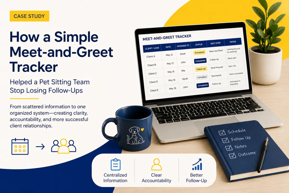 How a Simple Meet-and-Greet Tracker Helped a Pet Sitting Team Stop Losing Follow-Ups