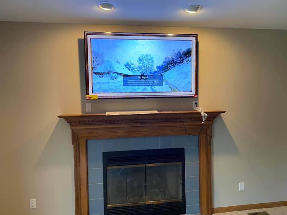 Fireplace TV installation in Great Falls Virginia
