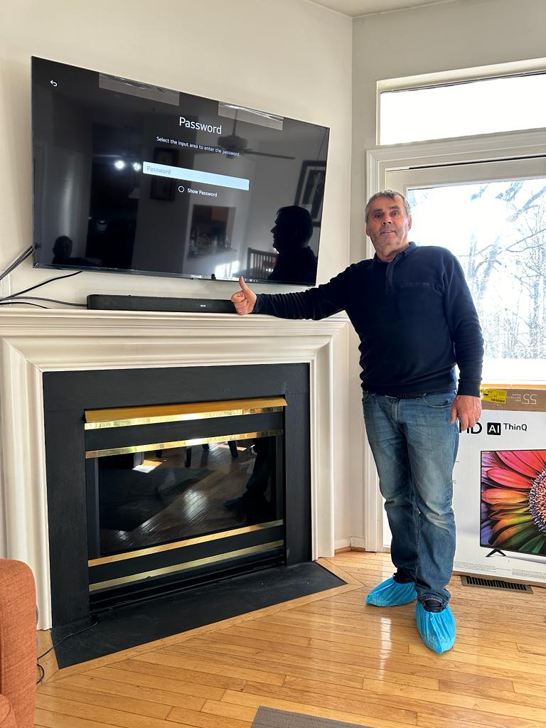 Fireplace TV installation in Dumfries Virginia