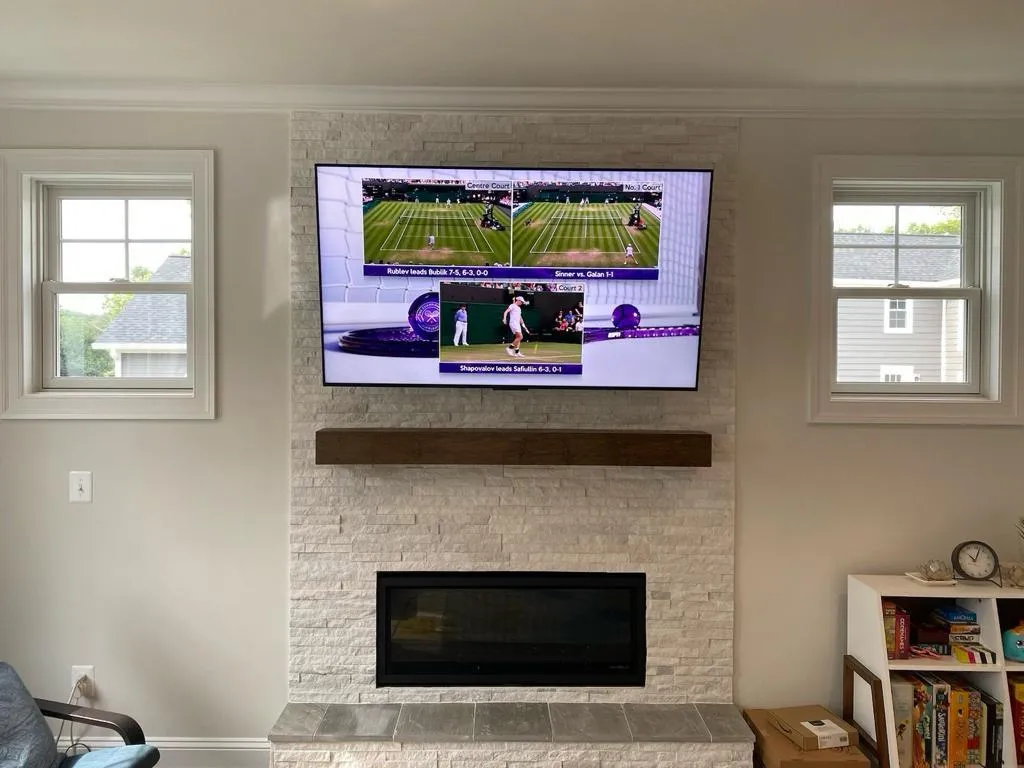 Fireplace TV mounting in Aldie Virginia