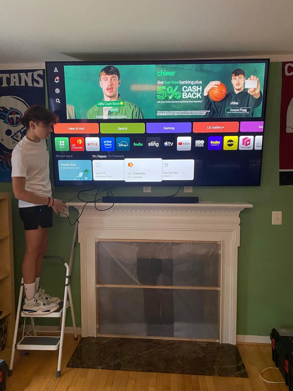 Fireplace TV mounting in Aldie Virginia