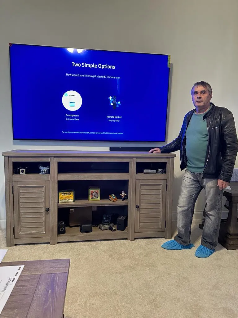 Living room TV wall installation in Lansdowne Virginia