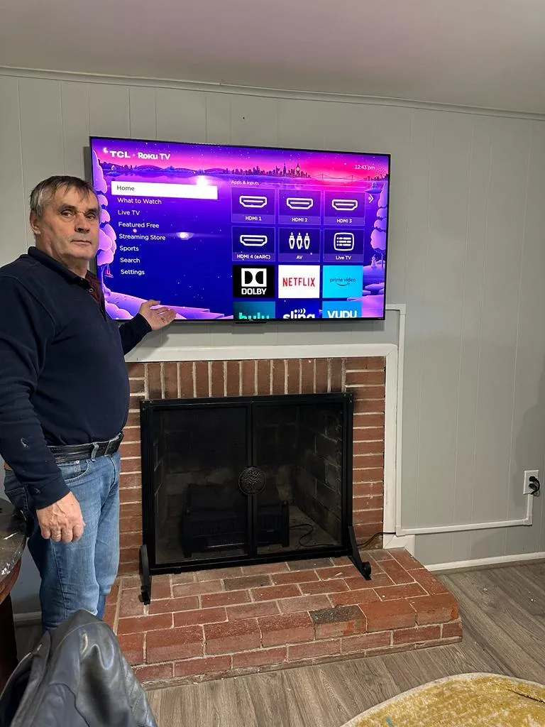 Fireplace TV mounting in Rose Hill Virginia