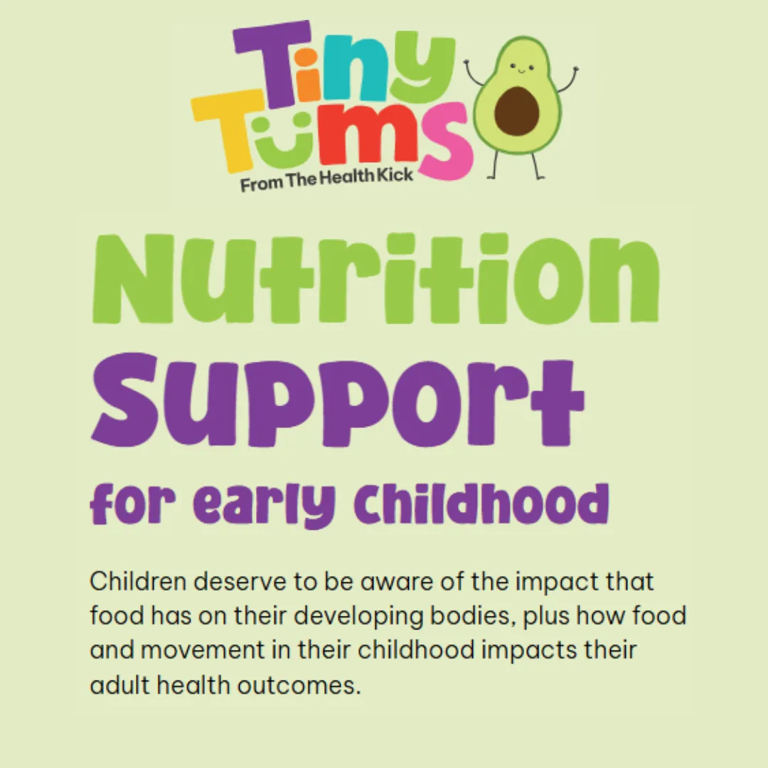 Tiny Tums from the Health Kick Icon as a trusted partner of On the Button well-being and safeguarding early year software