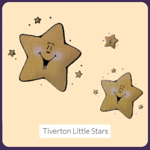 The logo of Tiverton Little Stars who uses On the Button, Well-being and Safeguarding EYFS Software