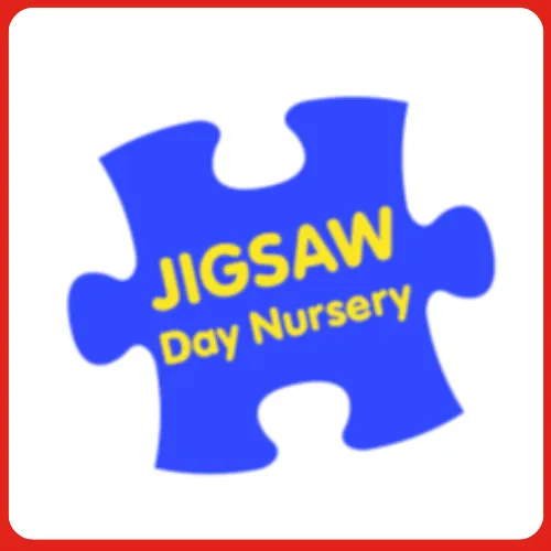 The logo of Jigsaw Day Nursery who uses On the Button, Well-being and Safeguarding EYFS Software