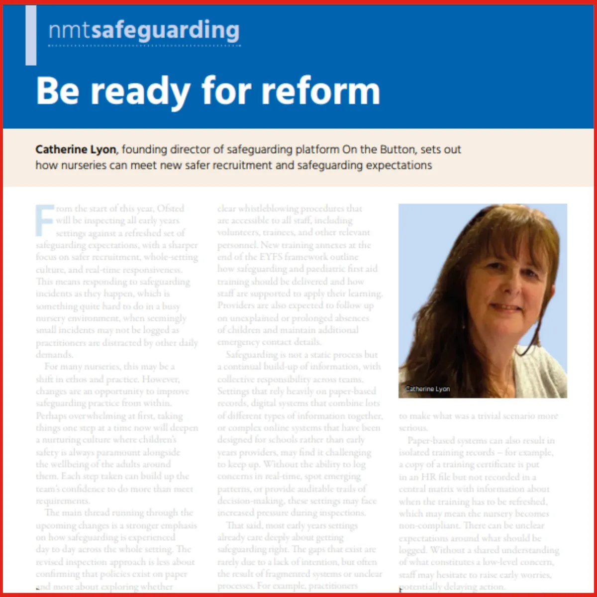 NMT safeguarding -  Be Ready For Reform