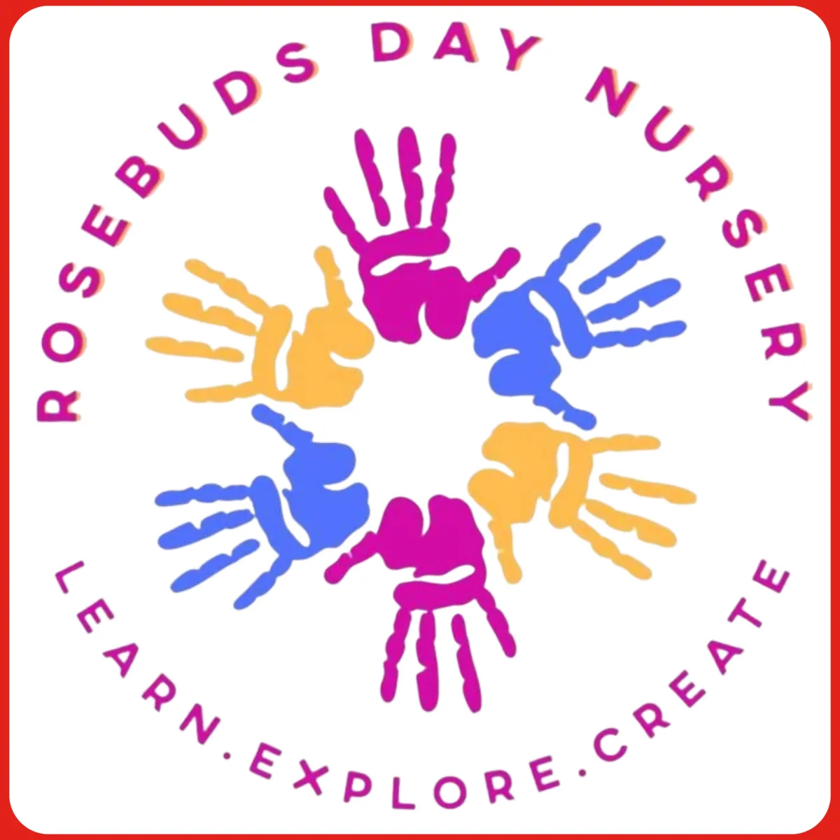 The logo of Rosebuds Day Nursery who uses On the Button, Well-being and Safeguarding EYFS Software