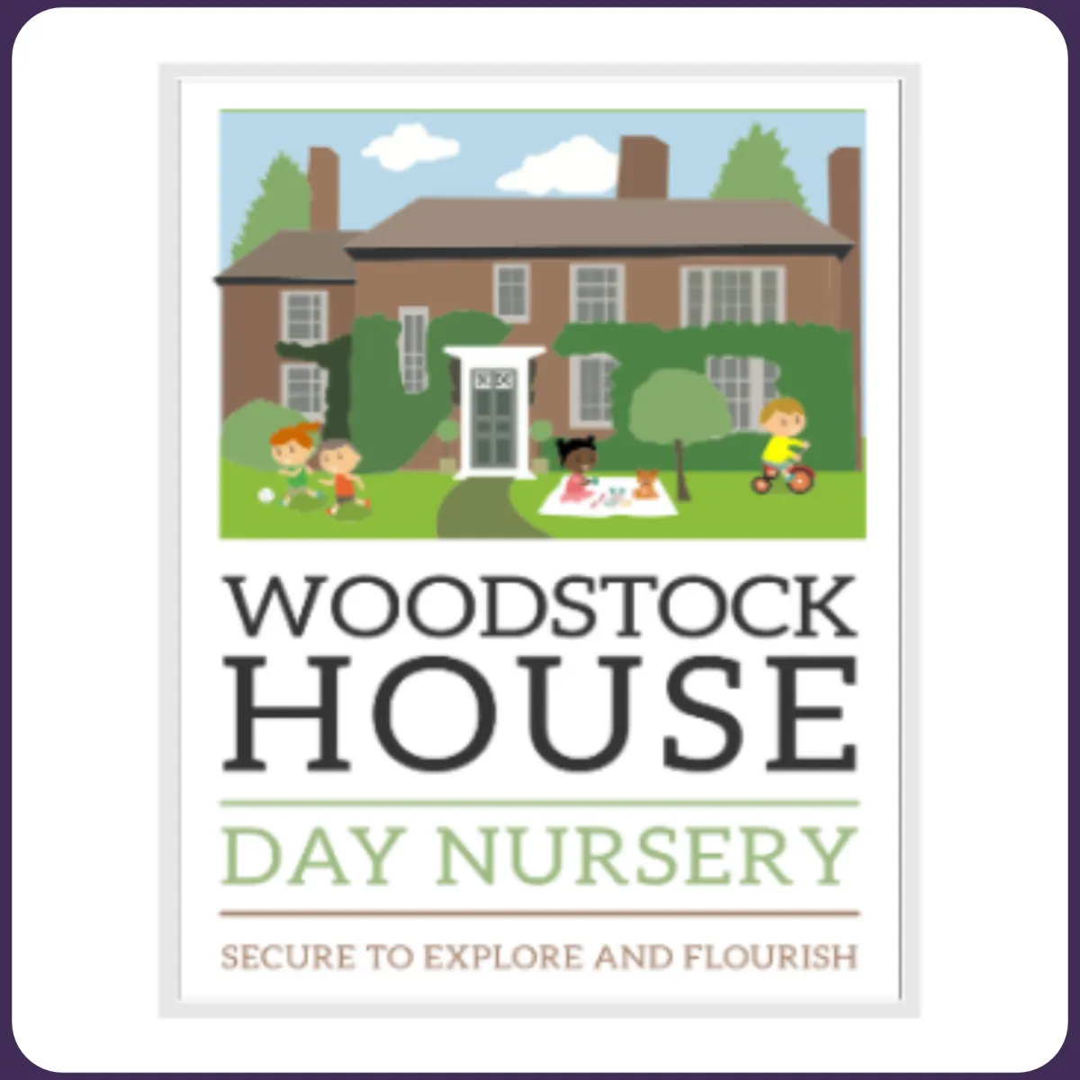 The logo of Woodstock House of Kent use On the Button, Well-being and Safeguarding EYFS Software