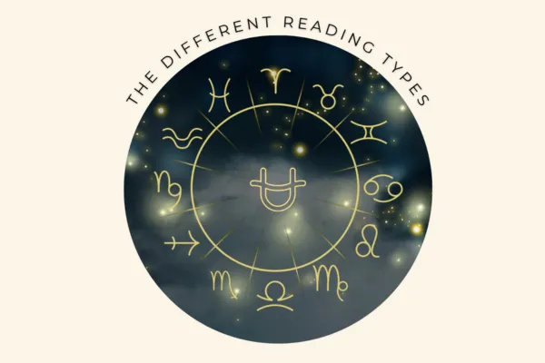 horoscope wheel with rounded title the different reading types