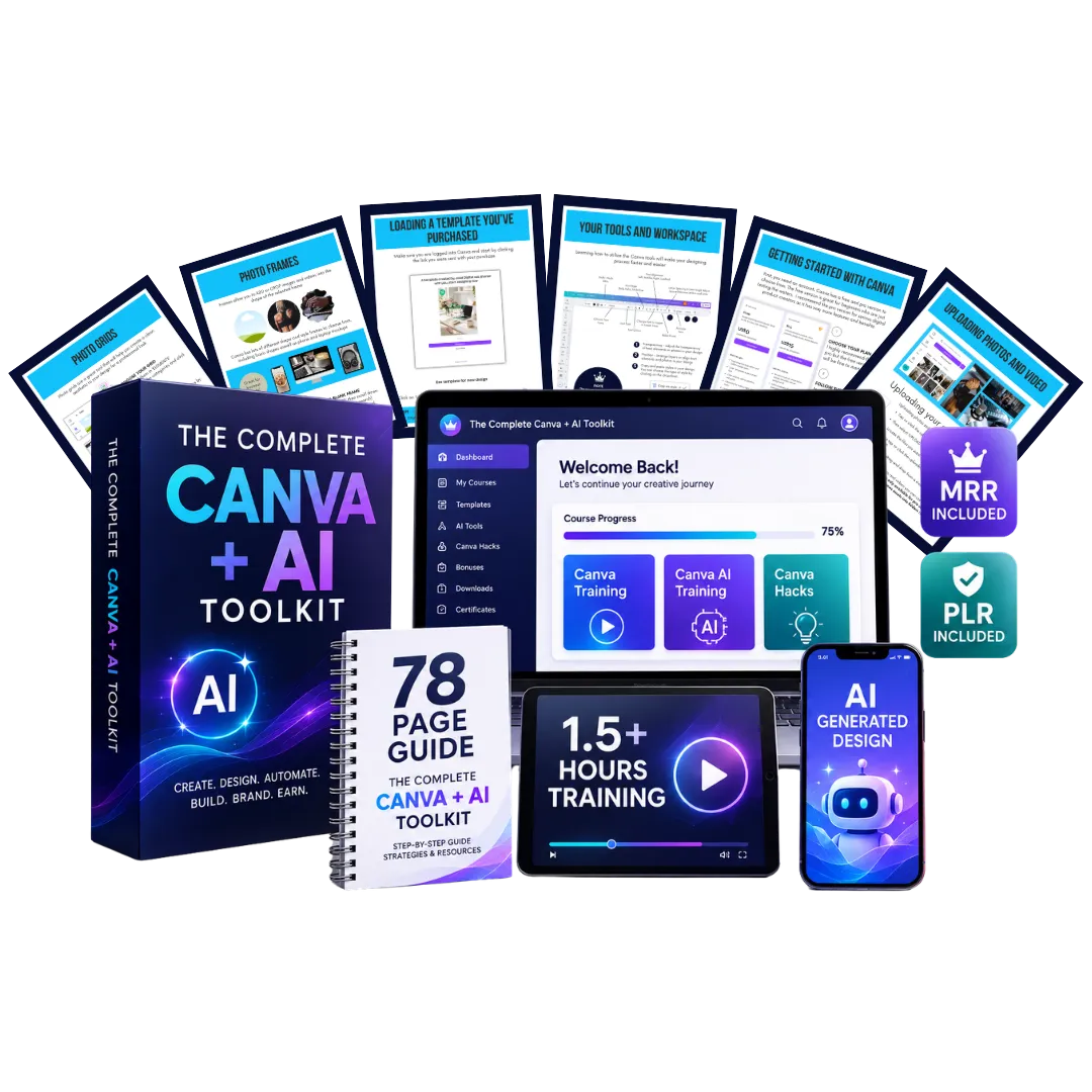 Preview of the Canva and AI lessons inside the toolkit