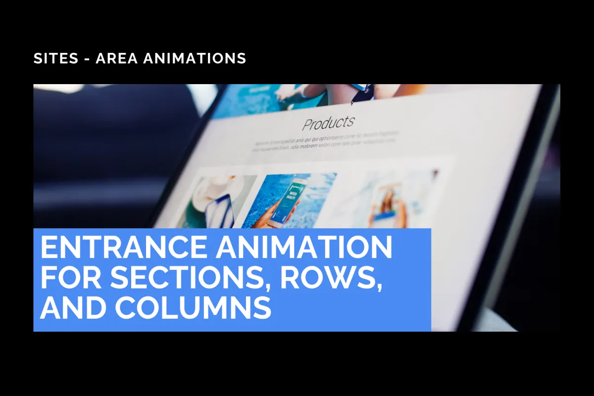 Entrance Animation for Sections, Rows, and Columns
