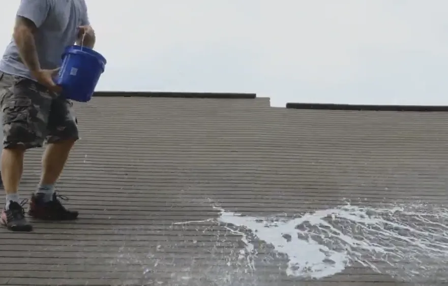 Water on roof beads and rolls off instantly thanks to GoNano’s molecular bonding