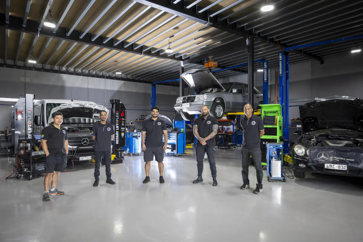 Patrick Lee, Leon Lee, Richard and Faiz – StarTech Prestige RACV-Accredited European car specialists in Cranbourne West.
