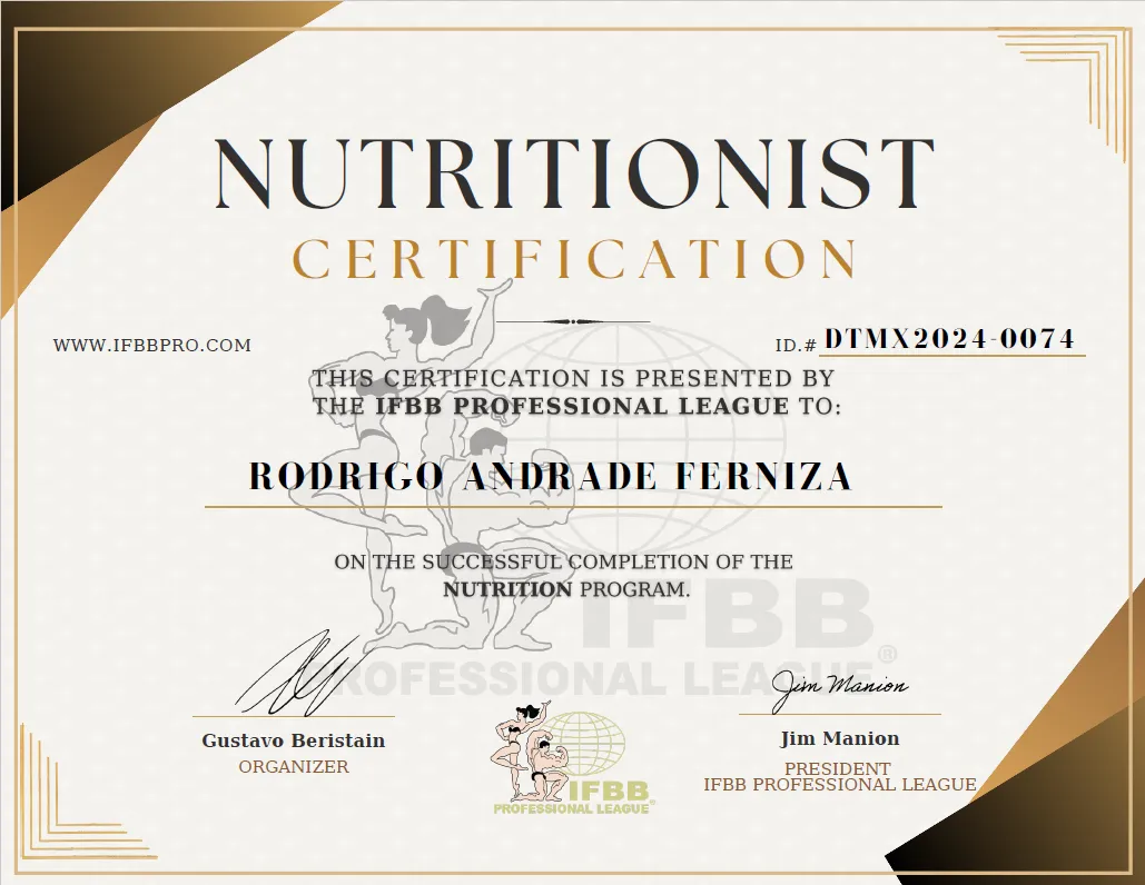 Certificación profesional en Nutrición Deportiva – Código RXP
