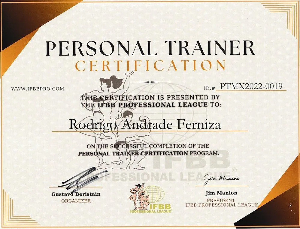 Certificación oficial como Entrenador Personal – Código RXP