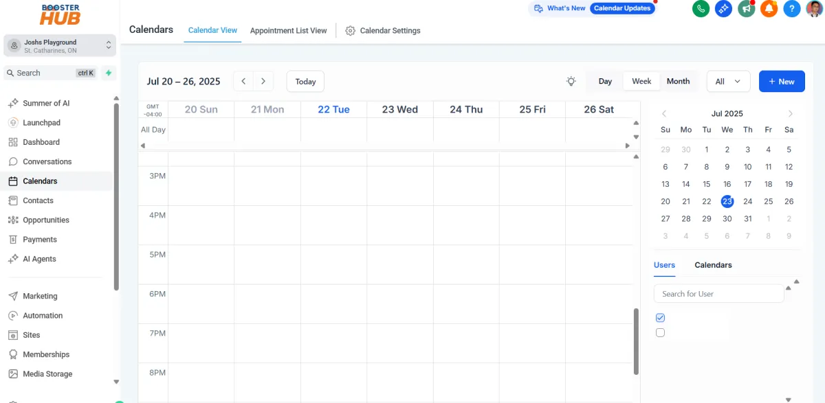 CRM appointments boosterhub niagara