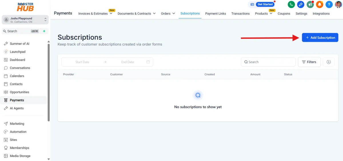 CRM subscription boosterhub niagara