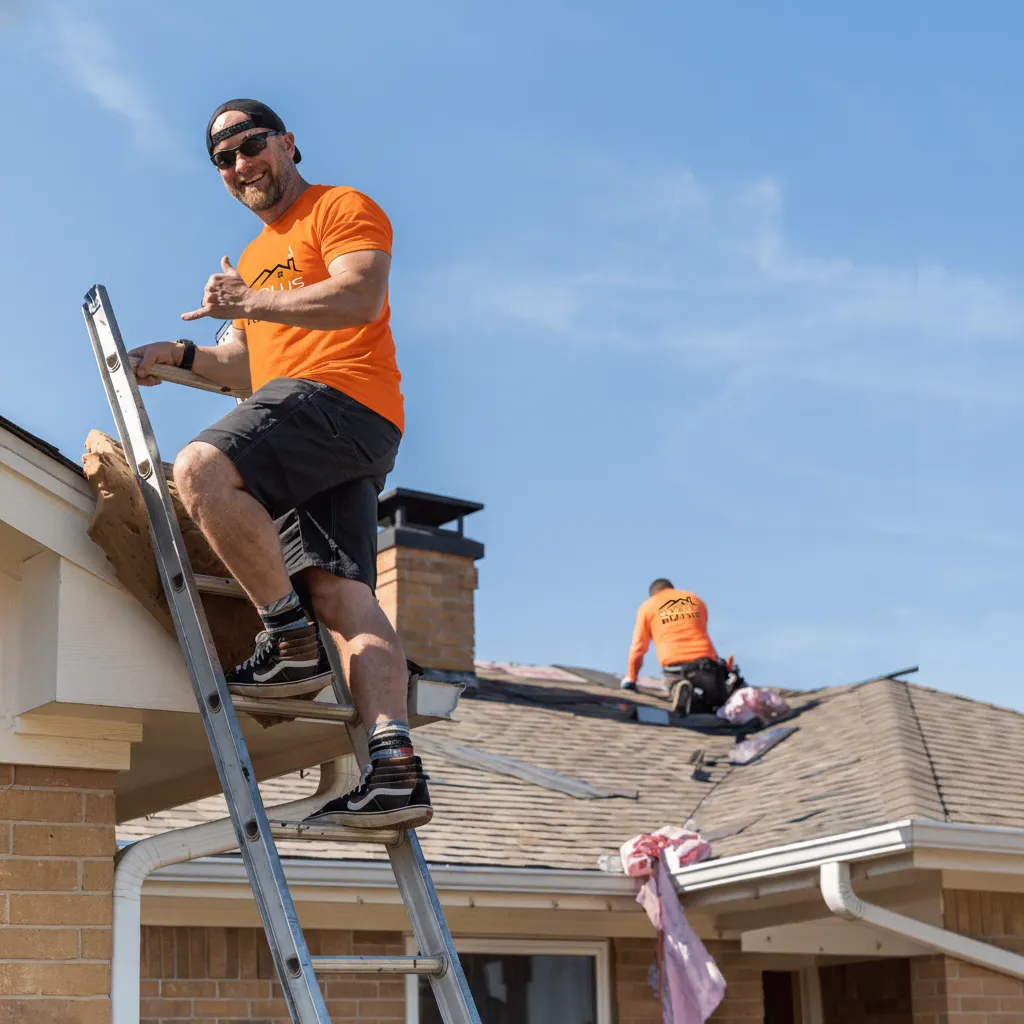 solus roofing team performing a free roof inspection in Texoma