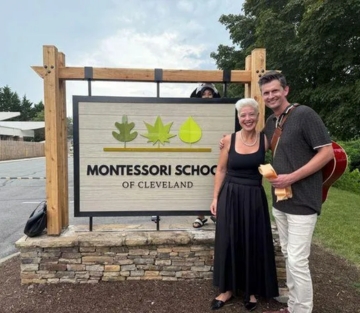 Brigitta Hoeferle Founder of The Montessori School of Cleveland with Andrew Renwick