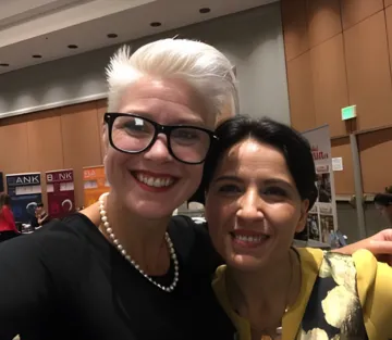 Brigitta Hoeferle and Mirela Sula – global women leaders and speakers empowering audiences at Success Resources USA. Connecting Global Women through leadership, growth, and impact.