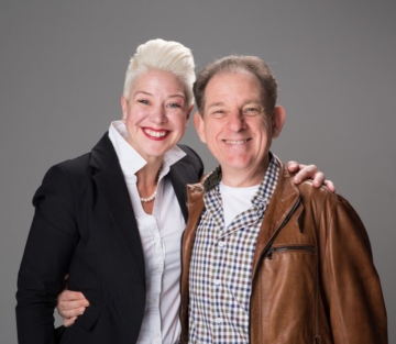 Brigitta Hoeferle with Joel Roberts: mastering the art of persuasive communication at an elite media influence and branding event.