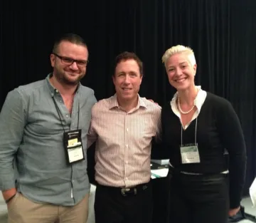 Brigitta Hoeferle with Blair Singer - aligning at a global entrepreneurship and sales leadership event focused on peak performance, team building, influence, and business mastery