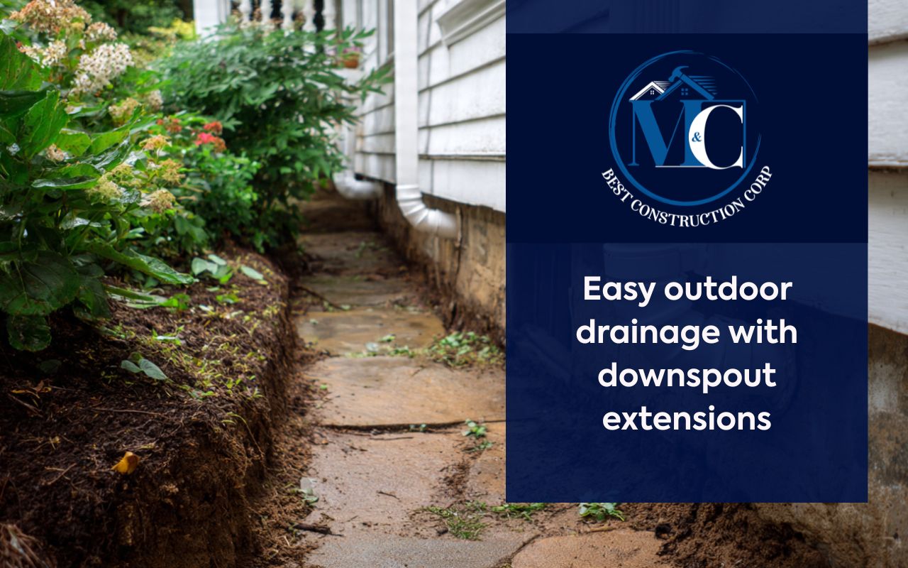 Downspout extensions for drainage guiding rainwater away from a White Plains NY home foundation