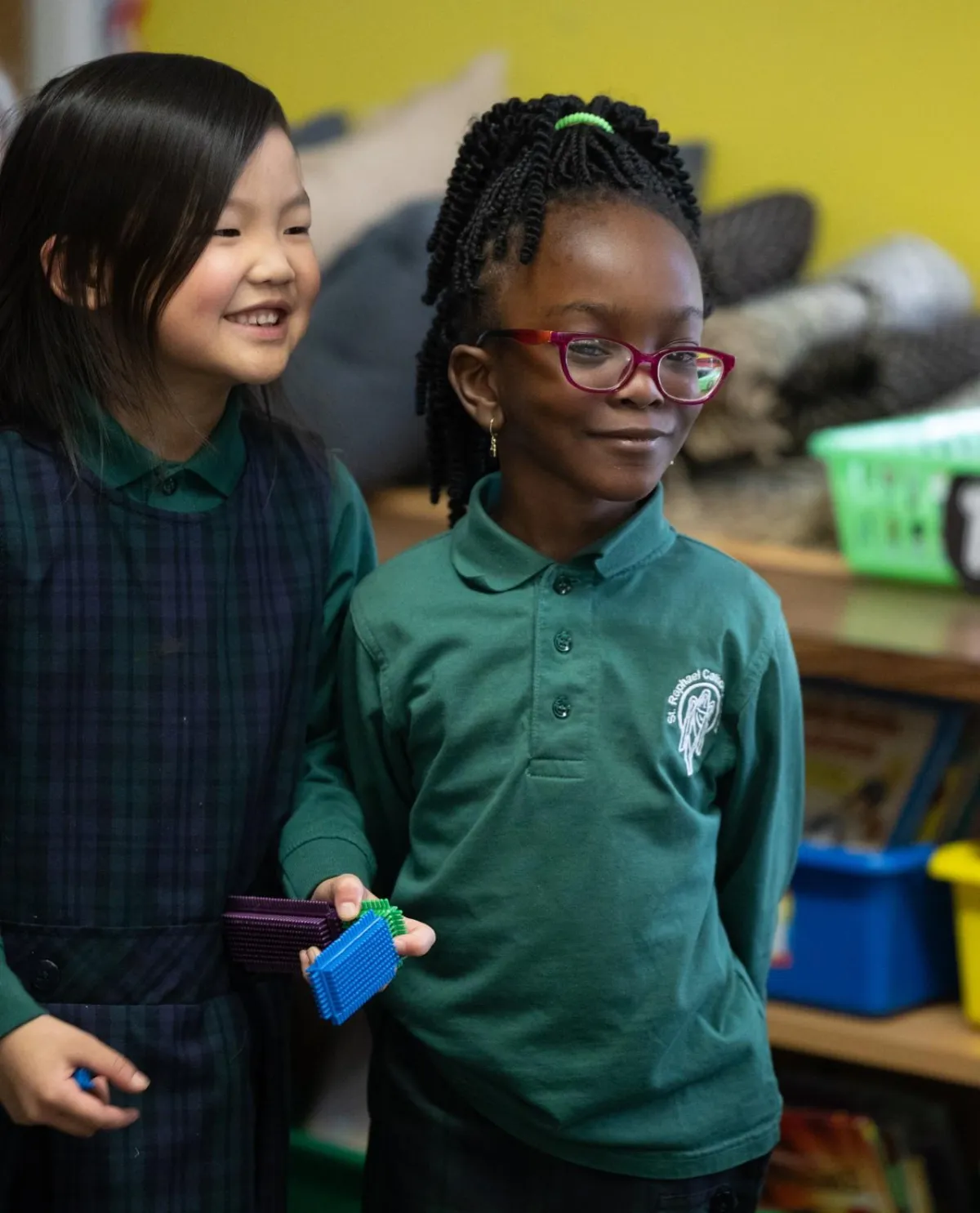 Two lower school students from Saint Raphael Catholic School