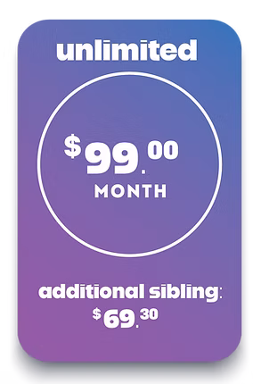 Wild Child membership pricing graphic showing $99 monthly plan for unlimited play in Bastrop, TX