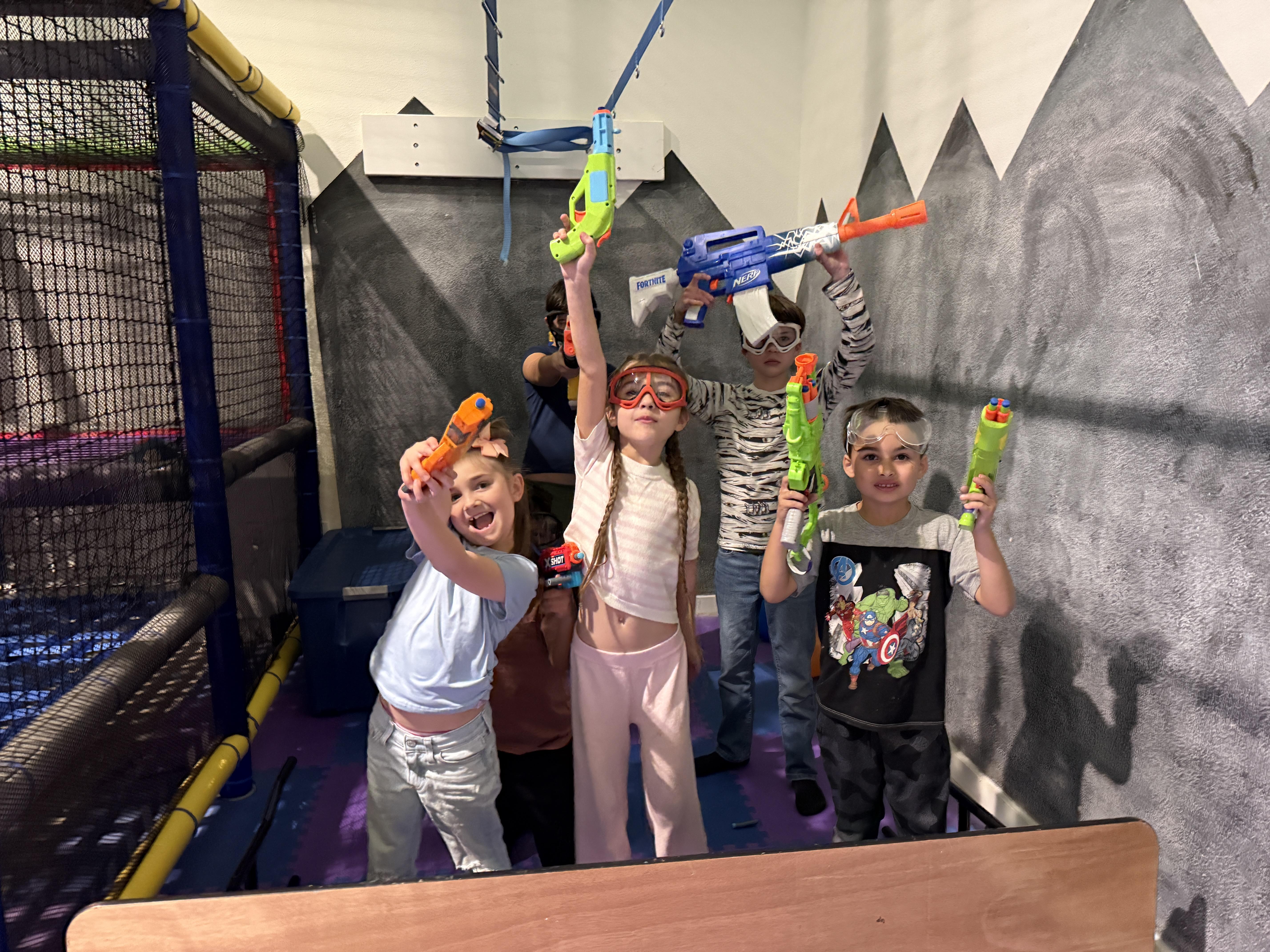 Kids learning K-Pop dance moves in a fun group class at Wild Child Bastrop.